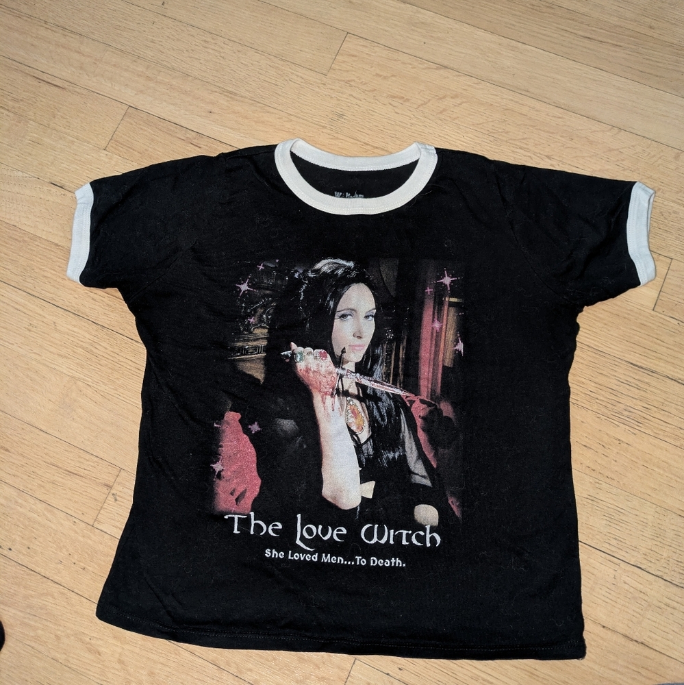 Eye Candy Black and White Love Witch Graphic Tee